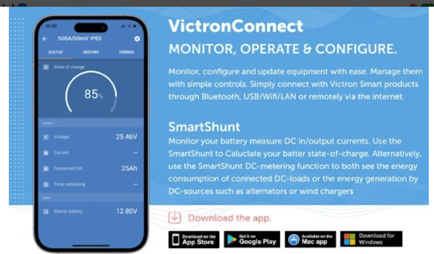 Victron SmartSolar MPPT Charge Controller Range App