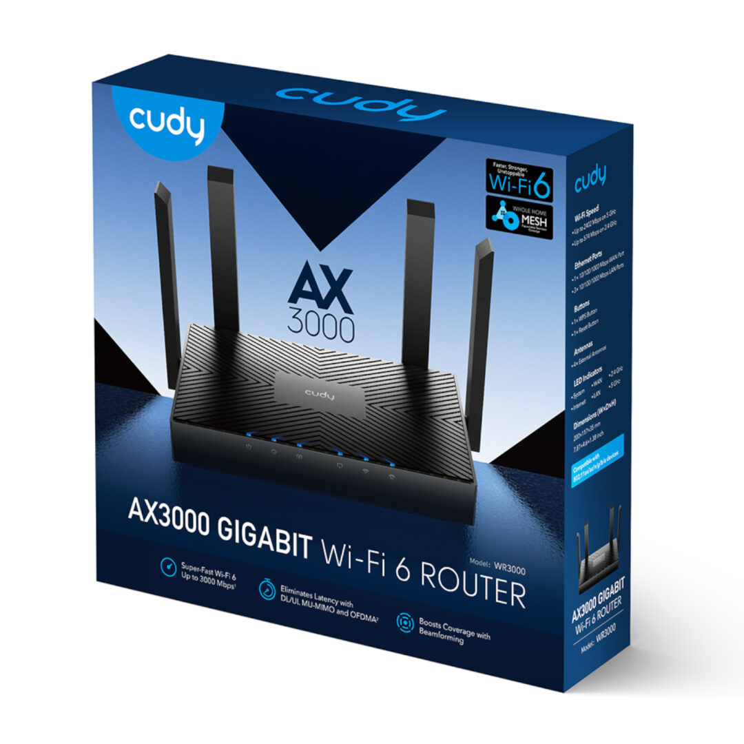 WR3000E CUDY AX3000 Gb Dual Band Wi Fi 6 Mesh Router Blk 02.jpg
